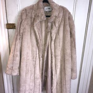 Long  faux faux coat.